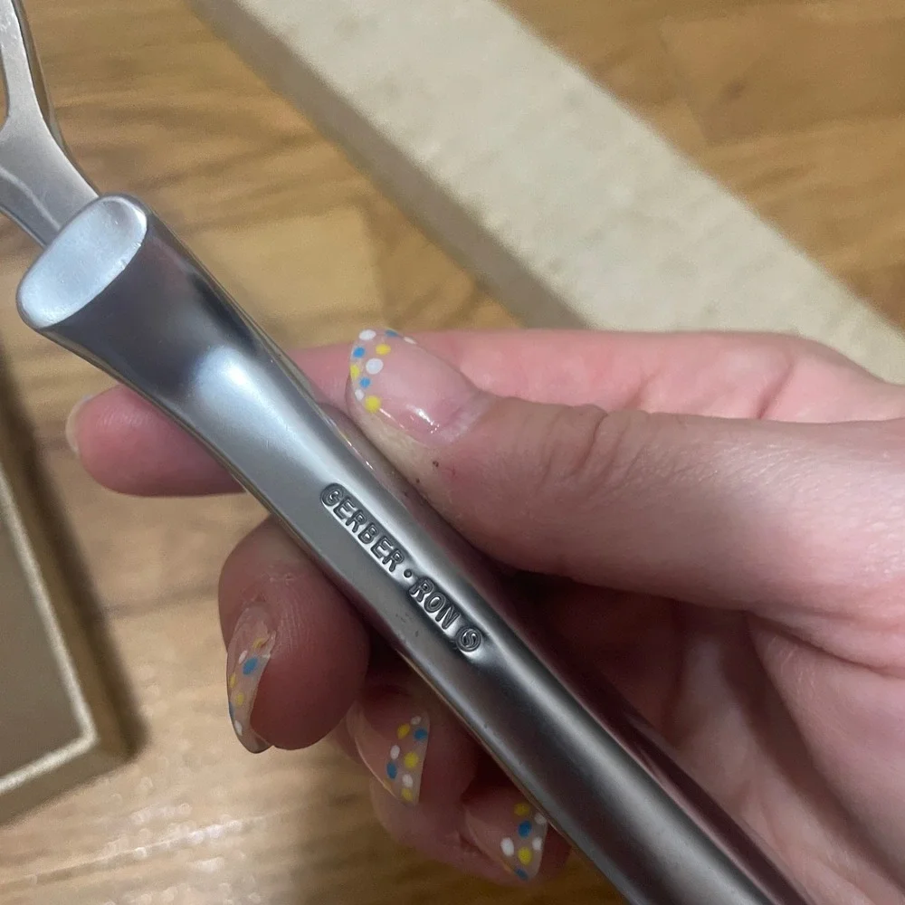 Gerber Legendary Blades Ron Carving Fork Vintage MCM Chrome Silver with Box